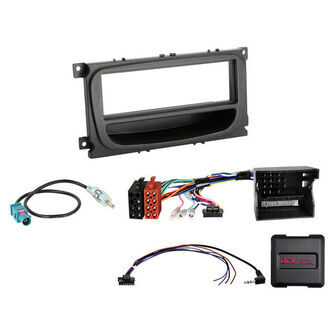 Komplet 1-DIN Kit Ford sort /CAN Bus Fakra