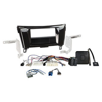 2-DIN kit m/lomme Qashqai/X-Trail ratbetj. 360° kam.