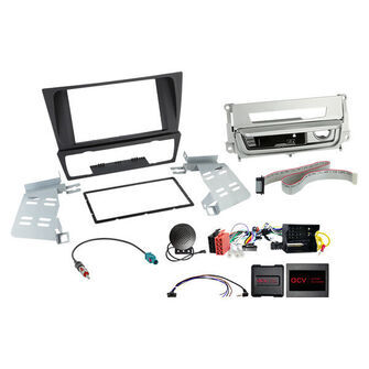 Komplet 2-DIN Kit BMW 3series m. rygerpakke sølv