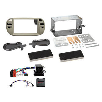 Komplet 2-DIN Kit Fiat 500 10/2007-07/2015  grå