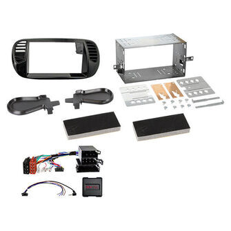 2-DIN kit Fiat 500 10/2007-07/2015 ratbetj. mat sort
