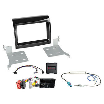 2-DIN kit Citroen/Fiat/Opel/Peugeot m/OEM HU ratbetj.