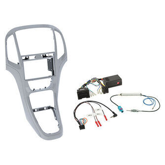 2-DIN kit Opel Astra J 2009-2018 platin sølv ratbetj.