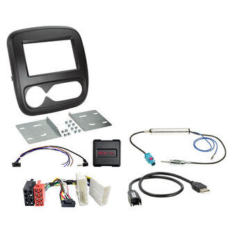 2-DIN kit Fiat/Nissan/Opel/Renault m/klima ratbetj.