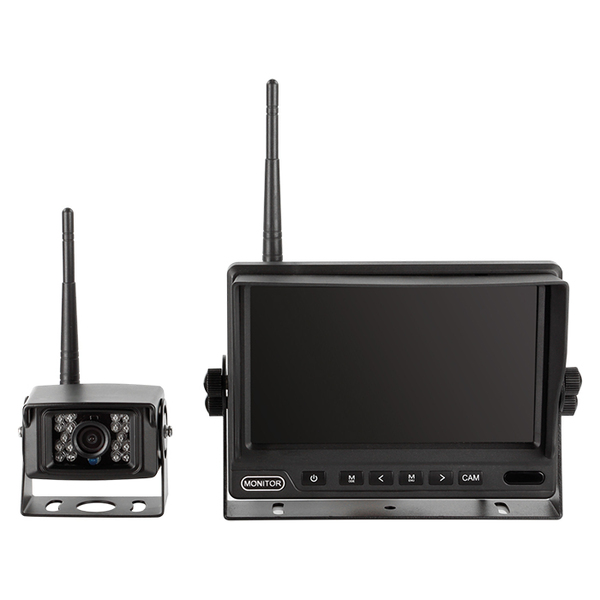 Bakkamera sæt m. 7" skærm trådløs 12/24V