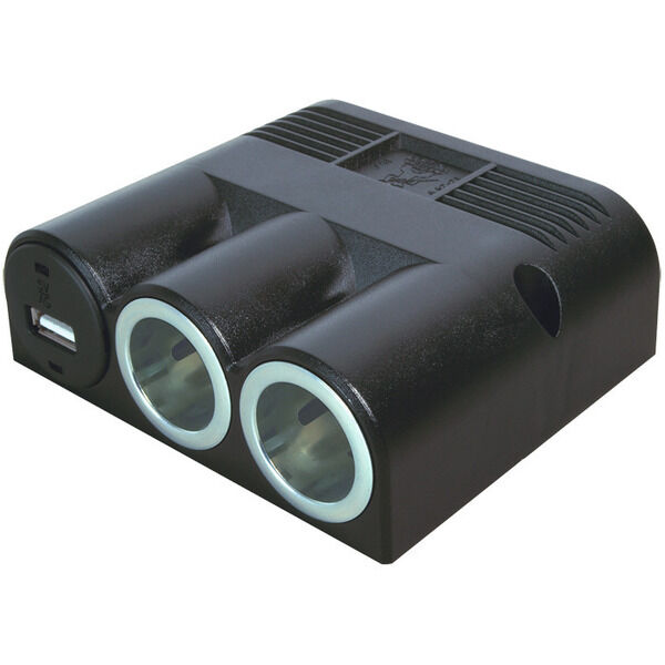 Strømudtag med 2+USB 16A (USB 1A)  til skruemontering