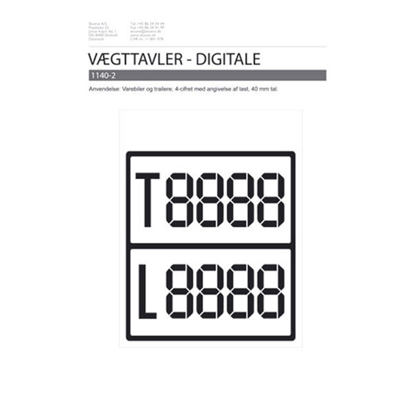 Digital vægttavle sølv