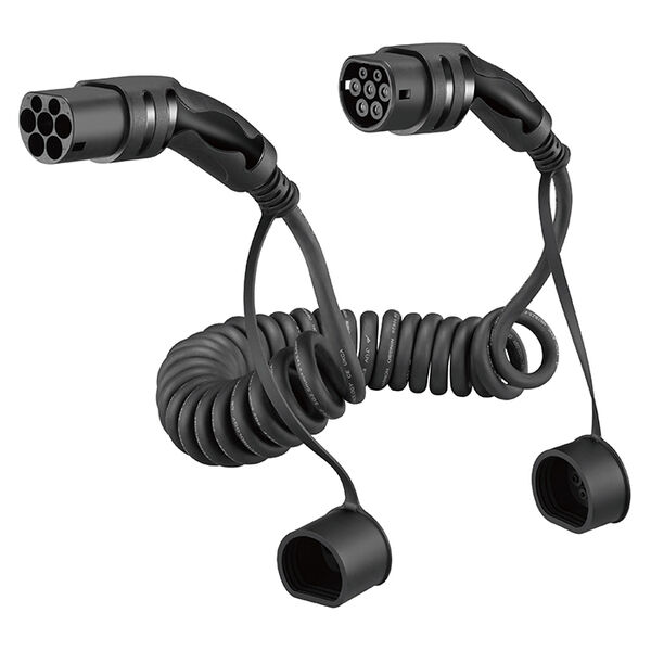 Spiralladekabel Type-2 32A 3-faset 5 Meter