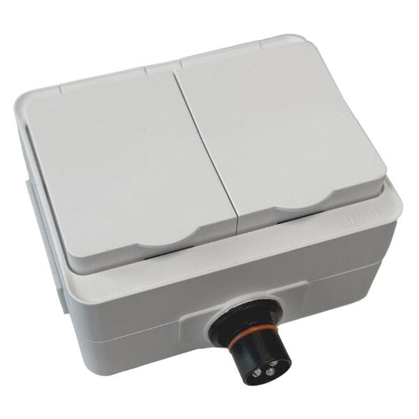 DEFA Plugin udtag 230V Dobbelt hvid