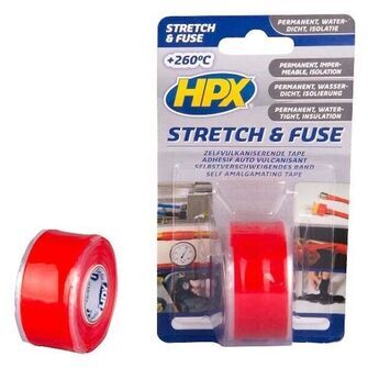 HPX stretch og fuse tape rød 25mm x 3m