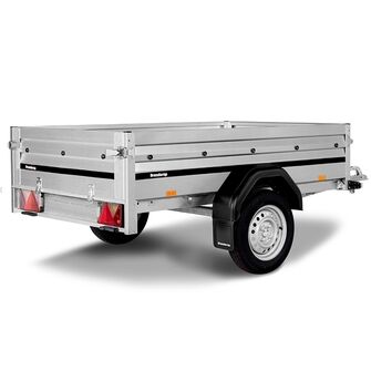 Brenderup 2205 SUB Trailer med nedfældelig forsmæk - 750 kg. Traileren set skråt bagfra