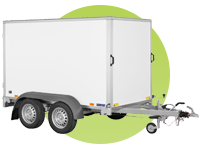 En cargotrailer/flyttetrailer er en lukket trailer med en totalvægt fra 750 kg til 3500 kg og en højde på op til 214 cm.