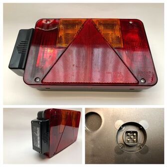 Radex 5901-11 højre baglygte m. påbygget nr.pladely