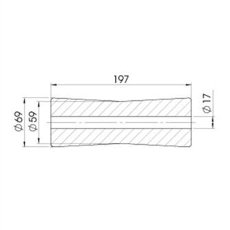 Kølrulle - Ø69x197mm - Tegning