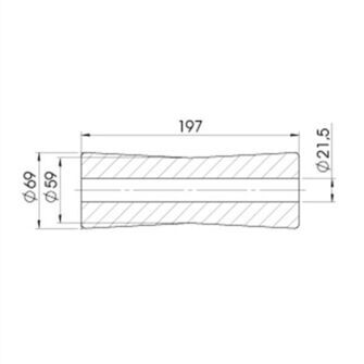 Kølrulle - Ø69x197mm - Tegning