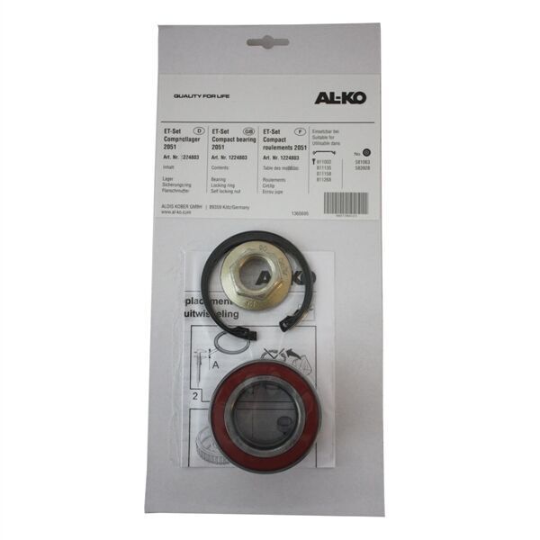 AL-KO Hjullejesæt Type 2051 forstærket type - 39x72x37mm