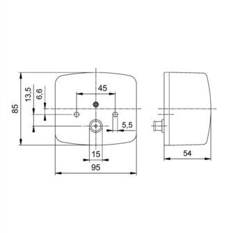 Baglygte BBS(K) 12V venstre - Jokon 215 - tegning