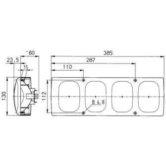 Baglygte BBSWN højre/venstre - Jokon 561 - tegning