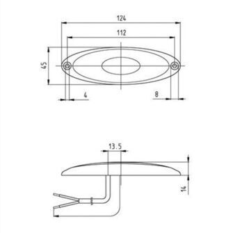 Hvid LED markeringslygte - Jokon 2010 PLR C - Tegning