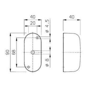 Markeringslygte - Rød/Hvid - Jokon 2000 SPL - Tegning