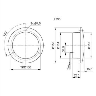 Jokon 735 - LED baglygte WR 12V