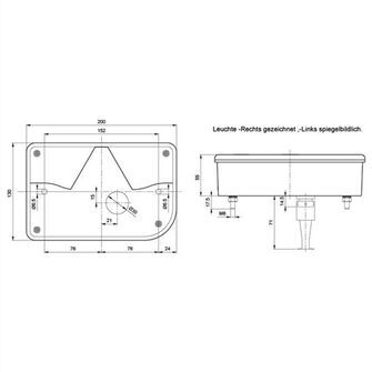 Jokon 830 - højre baglygteglas E/BBS(K)W - tegning