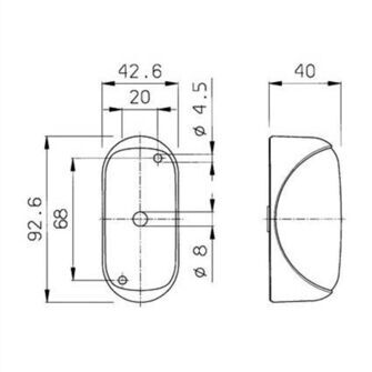 Lygteglas - Rød/Hvid - Jokon 2000 E/SPL-M - tegning
