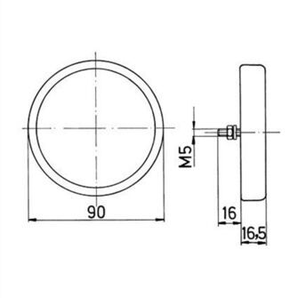 Refleks rød - Jokon R61 - Ø90mm - Tegning