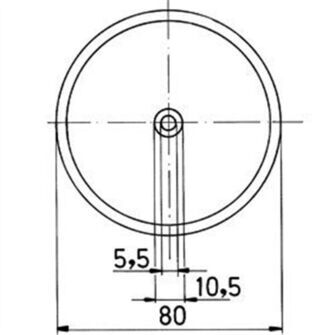 Refleks hvid - Jokon R65 - Ø80mm - Tegning