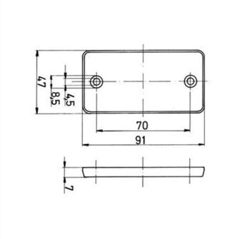 Refleks hvid - Jokon R115 - 91x47mm - Tegning