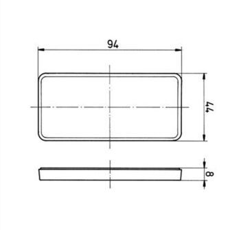 Refleks hvid - Jokon R118 - 90x40mm - Tegning