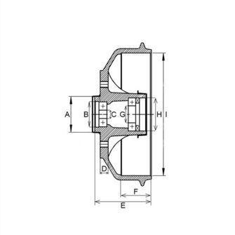 Bremsetromle Ø160x35mm - Peitz R160-76 til 8" og 10" hjul - Tegning