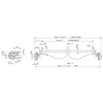 Aksel - 20-2425/1 - 850Kg - 2050mm - Tegning