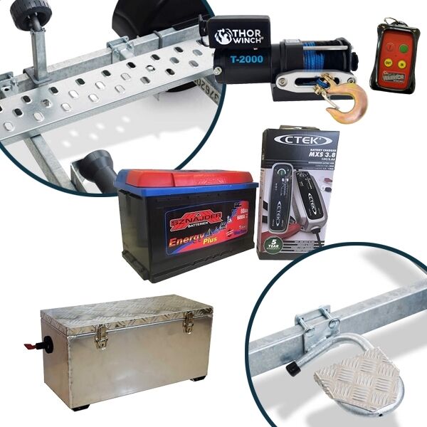 Bådtrailer Luksuspakke - op til 1.300 kg inkl. montering!