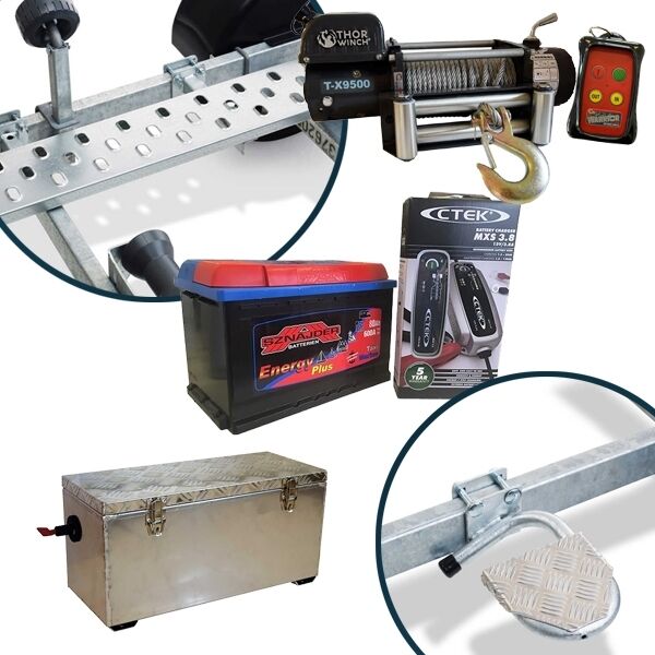 Bådtrailer Luksuspakke - op til 3.500 kg inkl. montering!