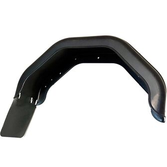 Plastskærm, 220 mm, sort med stænklap - Højre