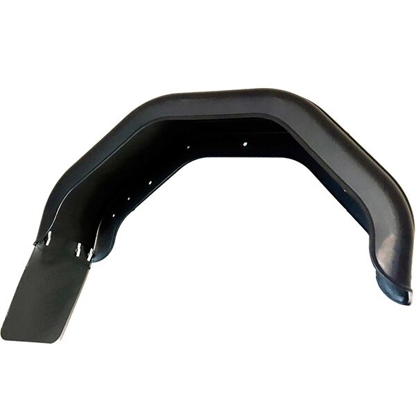 Plastskærm, 220 mm, sort med stænklap - Højre