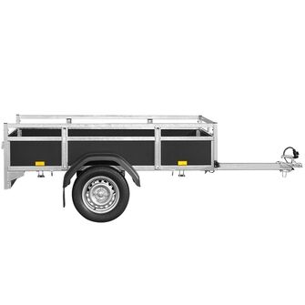 Saris Classic Wood Trailer - ASF75 - 750 kg. Ses fra siden. Traileren har sider af træ