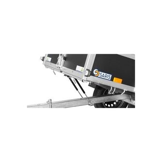 Saris Classic Wood Trailer - ASF75 - 750 kg. Nærbillede af tipfunktion