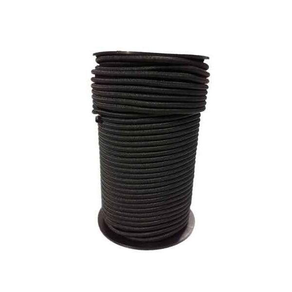 Sort elastiksnor til presenning og trailernet, 6 mm - pris pr. meter