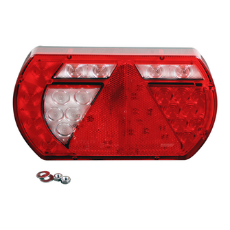 Baglygte venstre LED - 5-pin,horiz. u/nr. pladelys - Variant