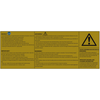 Advarsel streamer, ny 150x75 mm (Trailer m/El tip) - Variant