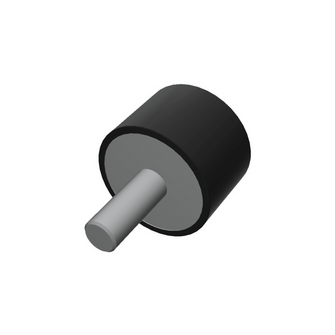 Gummibuffer ø30 x 20 mm m/gevind - Variant